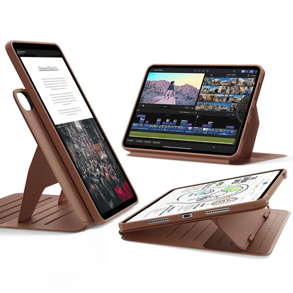 ESR Magnetic Case iPad Air 11 M4 M3 M2 10.9 5th 4th Gen Brown Folio Stand